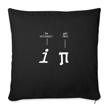 Funny math circle number pi - Sofa pillowcase 17,3'' x 17,3'' (45 x 45 cm) - black - Front