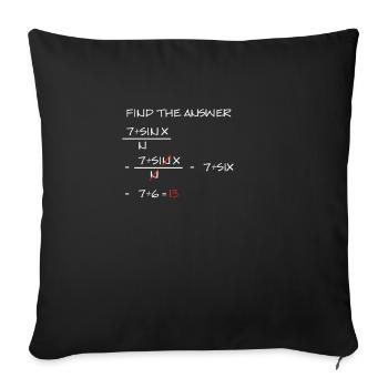 Find the answer in this formula - Sofa pillowcase 17,3'' x 17,3'' (45 x 45 cm) - black - Front