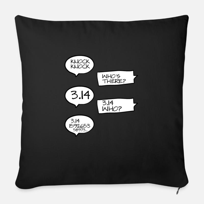 Drôles de blagues mathématiques dans Pi - Housse de coussin décorative 45 x 45 cm - noir
