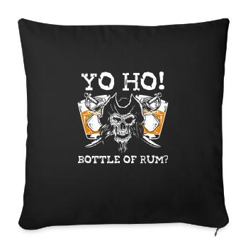 Yo Ho Bouteille de rhum - Housse de coussin décorative 45 x 45 cm - noir - Devant