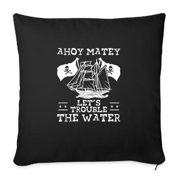 Bateau pirate Ahoi Buddy - Housse de coussin décorative 45 x 45 cm - noir - Devant