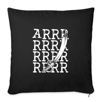 Arrrr Pirate Épée - Housse de coussin décorative 45 x 45 cm - noir - Devant