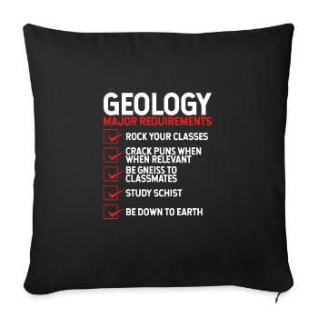 Geologist List - Sofa pillowcase 17,3'' x 17,3'' (45 x 45 cm) - black - Front