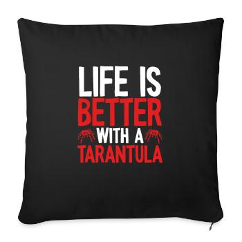 Life is better with a - Sofa pillowcase 17,3'' x 17,3'' (45 x 45 cm) - black - Front