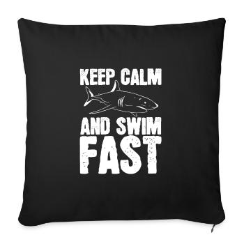 Restez calme et nagez - Housse de coussin décorative 45 x 45 cm - noir - Devant