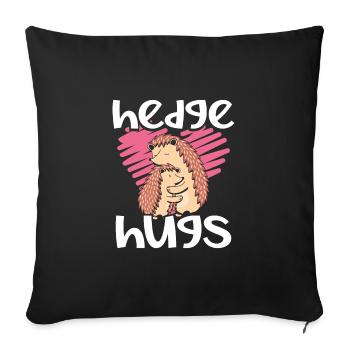 Câlins d’un hérisson - Housse de coussin décorative 45 x 45 cm - noir - Devant