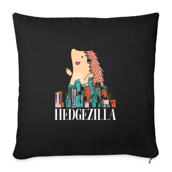 Hérissons dans la ville - Housse de coussin décorative 45 x 45 cm - noir - Devant