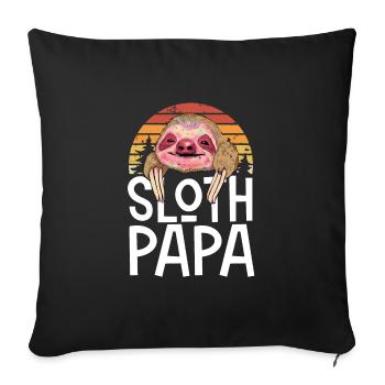 Paresseux Papa Rétro - Housse de coussin décorative 45 x 45 cm - noir - Devant