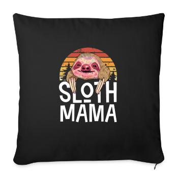 Sloth Mama Retro - Sofa pillowcase 17,3'' x 17,3'' (45 x 45 cm) - black - Front