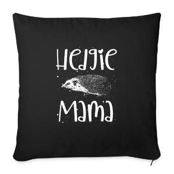 Maman hérisson doux - Housse de coussin décorative 45 x 45 cm - noir - Devant