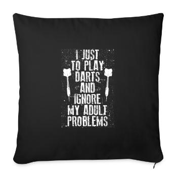 Je ne joue qu’aux fléchettes - Housse de coussin décorative 45 x 45 cm - noir - Devant