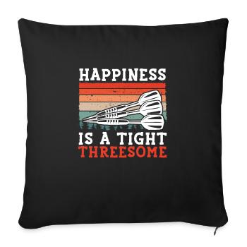 Happiness is a close threesome - Sofa pillowcase 17,3'' x 17,3'' (45 x 45 cm) - black - Front