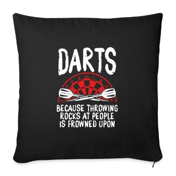 Darts throwing stones at people - Sofa pillowcase 17,3'' x 17,3'' (45 x 45 cm) - black - Front