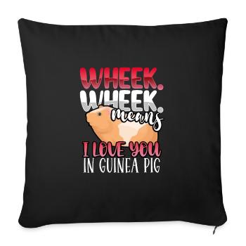 Je t’aime les cobayes - Housse de coussin décorative 45 x 45 cm - noir - Devant