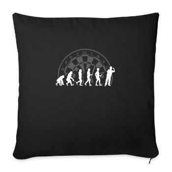 Darts in der Evolution - Sofakissenbezug 45 x 45 cm - Schwarz - Vorne