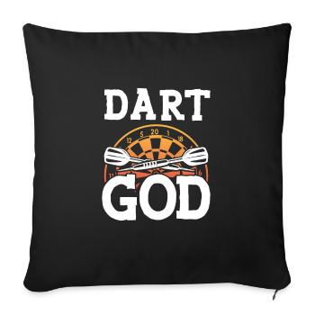 Dartgott Dartscheibe - Sofakissenbezug 45 x 45 cm - Schwarz - Vorne