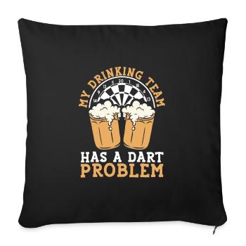 Mon équipe Trinkdart - Housse de coussin décorative 45 x 45 cm - noir - Devant