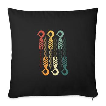 Bunte Abschlepphaken - Sofakissenbezug 45 x 45 cm - Schwarz - Vorne