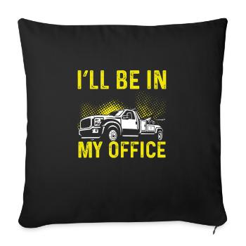 Ich Bin In Meinem Büro - Sofakissenbezug 45 x 45 cm - Schwarz - Vorne