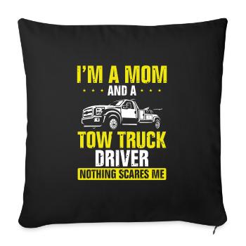 Ich Bin Mutter Und Abschleppwagenfahrer - Sofakissenbezug 45 x 45 cm - Schwarz - Vorne