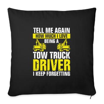 Wie Sehr Ich Abschleppwagenfahrer Liebe - Sofakissenbezug 45 x 45 cm - Schwarz - Vorne