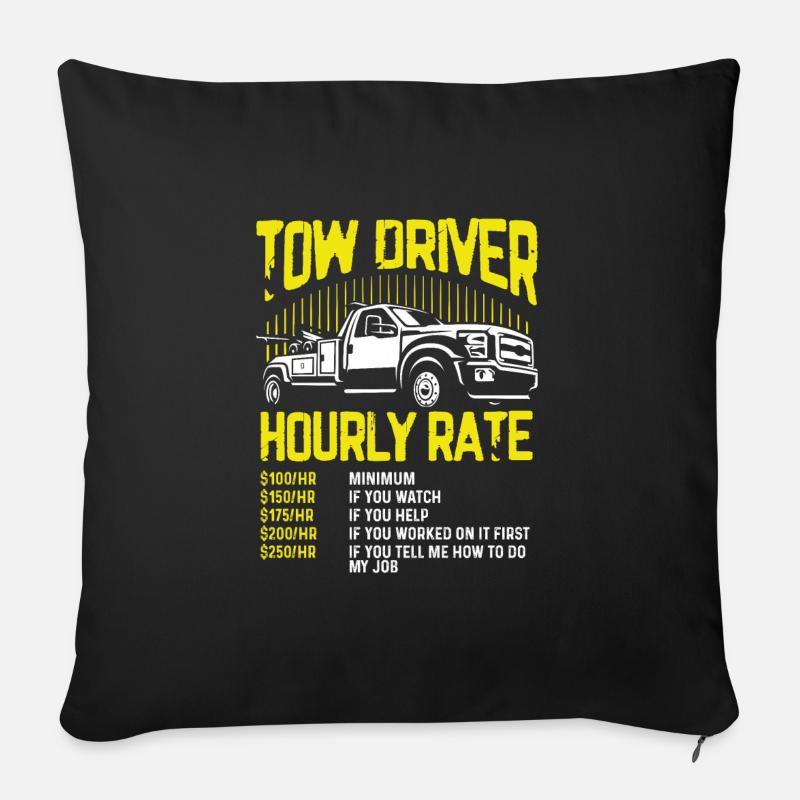 Abschleppfahrer Stundensatz - Sofakissenbezug 45 x 45 cm - Schwarz
