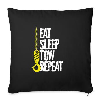 Eat Sleep Tow Wiederholen - Sofakissenbezug 45 x 45 cm - Schwarz - Vorne