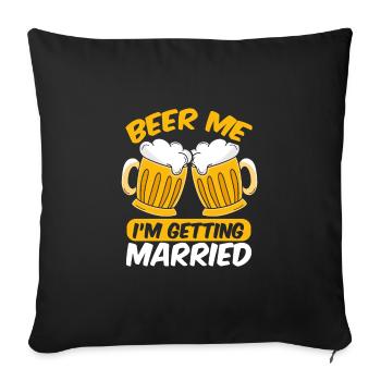 Je vais me marier - Housse de coussin décorative 45 x 45 cm - noir - Devant