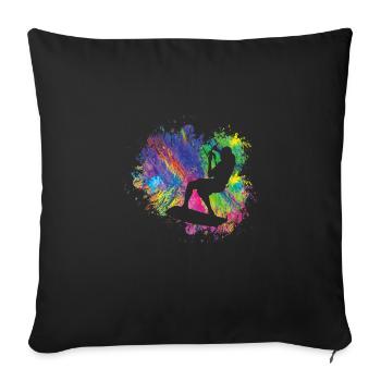 Summer flying surfer - Sofa pillowcase 17,3'' x 17,3'' (45 x 45 cm) - black - Front