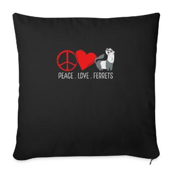 Frieden liebe Und Frettchen - Sofakissenbezug 45 x 45 cm - Schwarz - Vorne