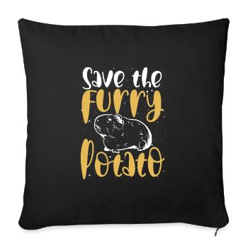 Sichern Sie Die Pelzige Kartoffel - Sofakissenbezug 45 x 45 cm - Schwarz - Vorne