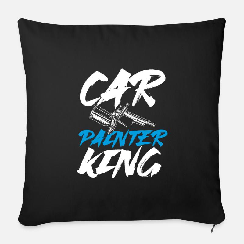 Car Painter King - Sofa pillowcase 17,3'' x 17,3'' (45 x 45 cm) - black