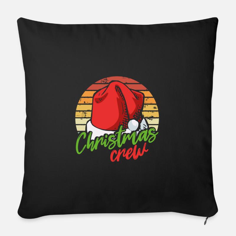 Christmas Team retro - Sofa pillowcase 17,3'' x 17,3'' (45 x 45 cm) - black