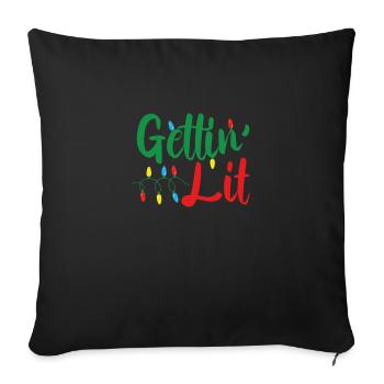 Bougies de Noël légères - Housse de coussin décorative 45 x 45 cm - noir - Devant
