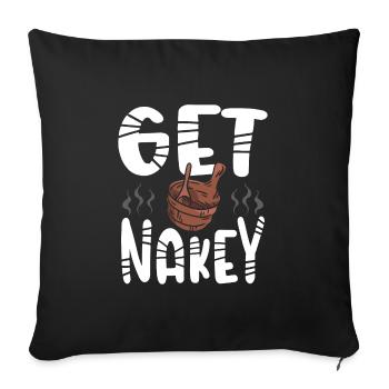 Mettez-vous nu dans le sauna - Housse de coussin décorative 45 x 45 cm - noir - Devant
