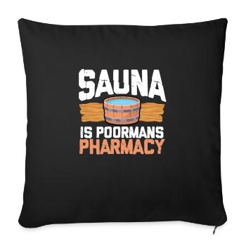 Le sauna est la pharmacie des pauvres - Housse de coussin décorative 45 x 45 cm - noir - Devant