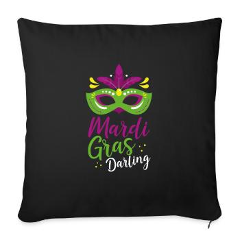 Mardi Gras Favorite - Sofa pillowcase 17,3'' x 17,3'' (45 x 45 cm) - black - Front
