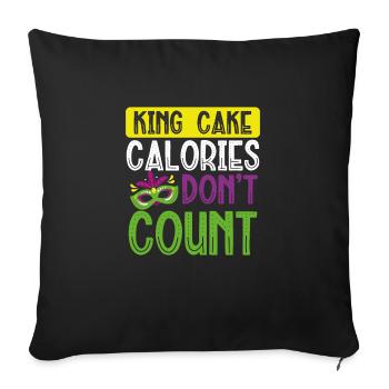 King cake calories don't count - Sofa pillowcase 17,3'' x 17,3'' (45 x 45 cm) - black - Front