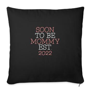 Bientôt Maman 2022 - Housse de coussin décorative 45 x 45 cm - noir - Devant