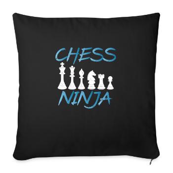 Pièces d’échecs Ninja - Housse de coussin décorative 45 x 45 cm - noir - Devant
