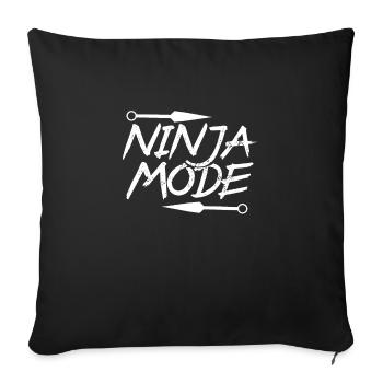 Mode Ninja japon - Housse de coussin décorative 45 x 45 cm - noir - Devant