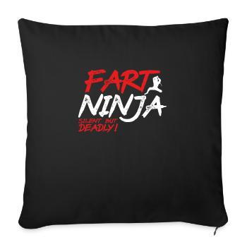 Fart Ninja Japan - Sofa pillowcase 17,3'' x 17,3'' (45 x 45 cm) - black - Front