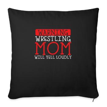 Avertissement Wrestling Mama - Housse de coussin décorative 45 x 45 cm - noir - Devant