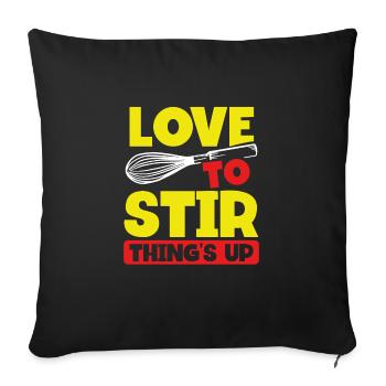 Aimer remuer les choses - Housse de coussin décorative 45 x 45 cm - noir - Devant