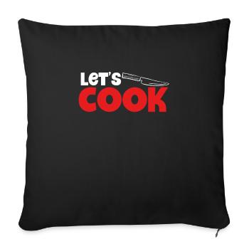 Cuisinons des couteaux - Housse de coussin décorative 45 x 45 cm - noir - Devant