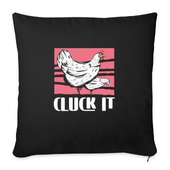 Gluck Es Huhn - Sofakissenbezug 45 x 45 cm - Schwarz - Vorne