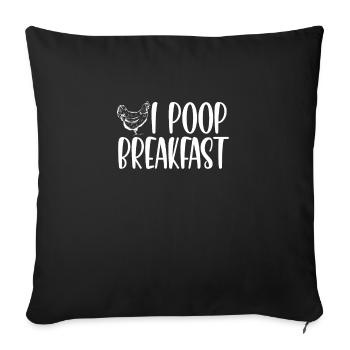 Je fais caca au petit-déjeuner - Housse de coussin décorative 45 x 45 cm - noir - Devant