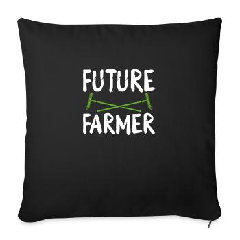 Future farmer - Sofa pillowcase 17,3'' x 17,3'' (45 x 45 cm) - black - Front