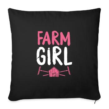 Peasant Girl - Sofa pillowcase 17,3'' x 17,3'' (45 x 45 cm) - black - Front