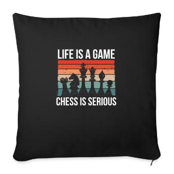 Life is a game of chess - Sofa pillowcase 17,3'' x 17,3'' (45 x 45 cm) - black - Front